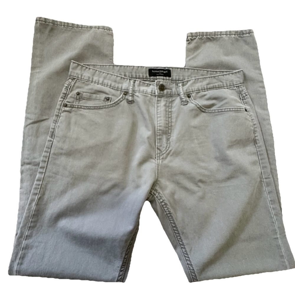 Banana Republic Factory Gray Slim Straight Chino Pants 33x34 Cotton